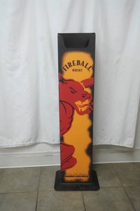 Fireball Whiskey metal display stand 9 x 6 x 41