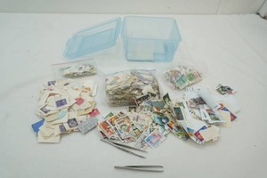 large assortment of vintage postage stamps
