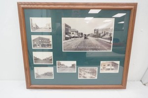 framed and matted vintage photos of Lisbon, ND early 1900s 33 x 27