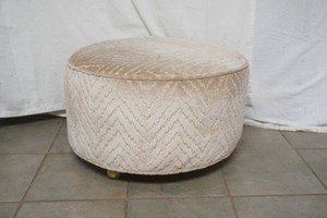 vintage round ottoman 24 diameter and 14 tall