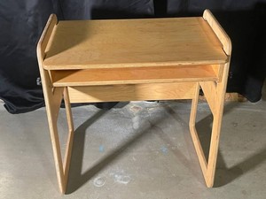 Adjustable Birch Plywood Desk With Lower Shelf