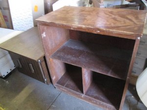 Shelf 28 wide and 31 tall and an end table with storage cubby