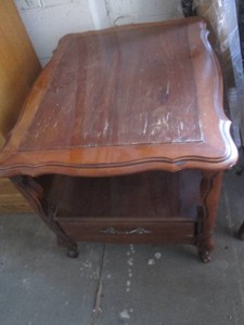 Vintage wood end table