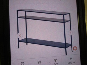 Ricardo 42 in. Rectangle Mykonos Blue Metal Console Table with Metal Shelves