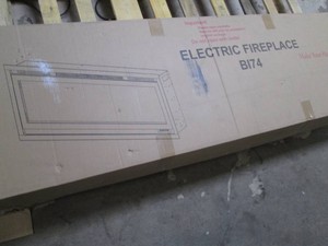 Electric fireplace insert 6 feet wide, black