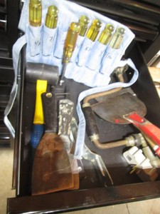 Nut driver set, speed ratchet, putty knives and more