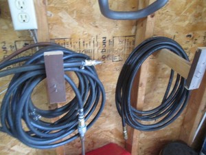 2-assorted length air hoses with misc air chucks