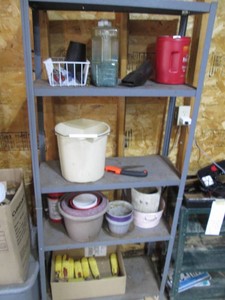 5-tier metal shelf with content