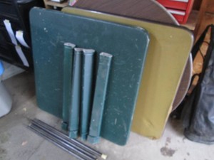 Card tables plus outdoor patio table