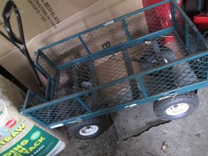 Metal framed northern tool garden wagon