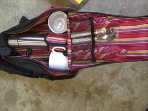 Insulated travel bag with thermos and cups