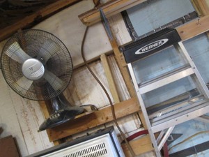 Westpointe oscillating fan plus Werner aluminum step ladder