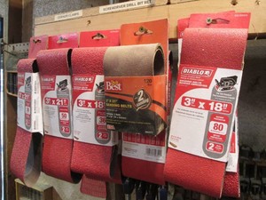 Lot of Diablo and other brand sanding belts in assorted sizes