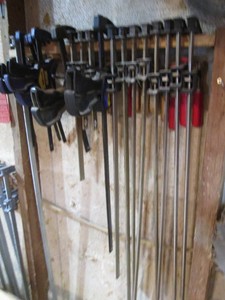 Collection of assorted size quick grip and speed clamps