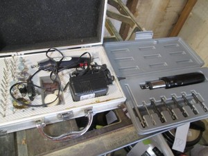 Dremel style tool with accessories and case plus impact driver set