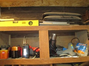 Hot glue gun with glue sticks, heat gun, Soldering iron and more as shown in pics