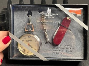 VTG Timber Creek by Wrangler Pocket Watch & Knife Set