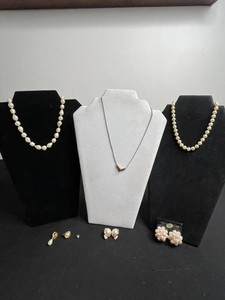 Mixed Pearl-Style Jewelry Lot - Necklaces, Earrings & Pendants