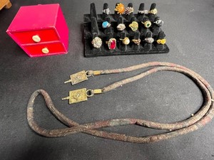 Large Costume Jewelry Mixed Lot - Adjustable Rings, Necklaces & Findings