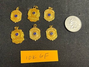 10K GF Lions Club Chairman MedalsCharms - 6-Piece Collection