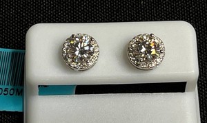 Sterling Silver Moissanite Stud Earrings 1.83 CTW - $599 retail tag