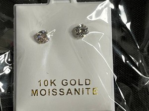 10K Gold Moissanite Stud Earrings 1.00 CTTW - retail tag $799