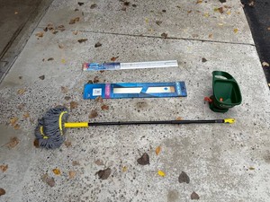 Schlage Kick Plate, Scotts Spreader & Mop Mixed Lot