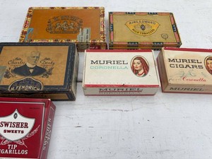Lot of Vintage Cigar Boxes Muriel El Roi-Tan King Edward Swisher
