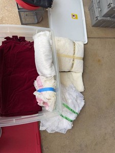 Assorted Vintage Linens Curtains Tablecloths Lace Red Velvet Lot