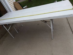Pair of White Folding Banquet Utility Tables 8 Ft x 18 In