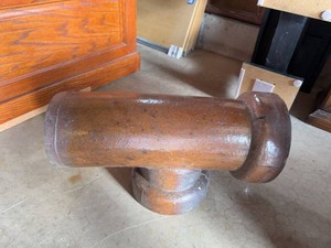 Redwing Studio Pottery Lamp Base Brown Glazed Sculptural Form