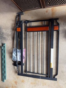 Extra Wide Wall Mount Safety Gate Black Metal Wood Accent 40in