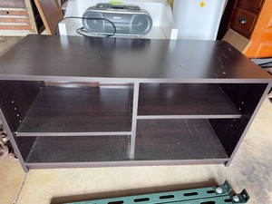 Espresso Wood Laminate TV Stand Media Console Open Shelf Storage