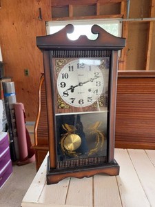 Alaron 31 Day Key Wind Wall Clock Korea Wood Case Pendulum