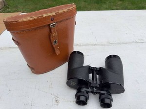 Vintage Daylite De Luxe 7x50 Binoculars With Brown Carrying Case