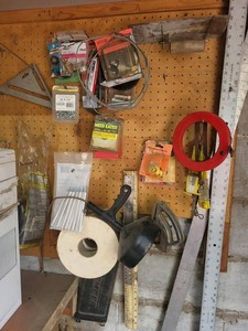 Lot of Assorted Hand Tools Hardware Plumbing Parts Measuring Squares