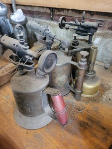 Vintage Blow Torch Lot Brass & Steel Blowlamps Industrial Decor