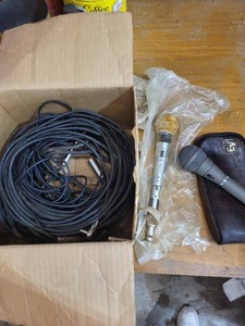 Shure Unisphere I & Electro-Voice PL76 Microphones Audio Cable Lot