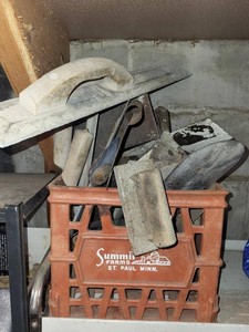 Lot of Assorted Masonry Concrete Finishing Trowels Floats Edgers