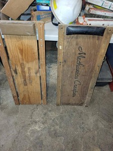 Vintage Mechanics Creepers Pair Wood Shop Garage Rolling Creepers