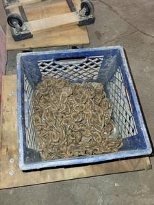 Lot of Assorted Tow Logging Chains With Cast Iron Pulley Blocks