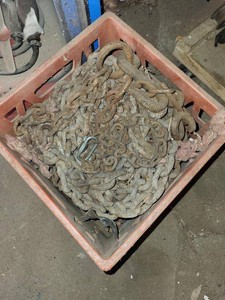 Lot of Assorted Heavy Tow Logging Chains With Hooks Steel