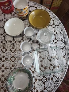 Mixed Dinnerware Lot Corning Ware Bass Pro Shops Sango Glass Bakers