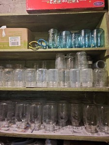 Vintage Ball Perfect Mason Canning Jar Lot Blue Aqua & Clear Glass