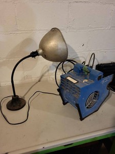 Real Power Air Mover Carpet Dryer & Vintage Gooseneck Desk Lamp