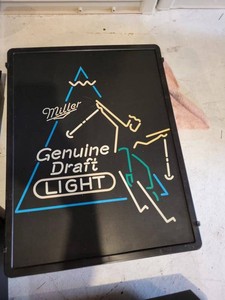 Miller Genuine Draft Light Ski Bar Sign Lighted Wall Display
