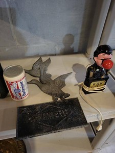 Vintage Cast Iron Duck Decor & Novelty Bar Open Figure Lamp Lot