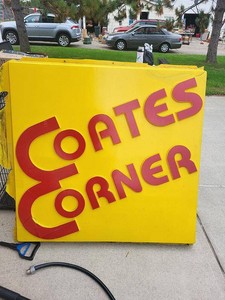 Vintage Coates Corner Embossed Metal Advertising Sign See Photos