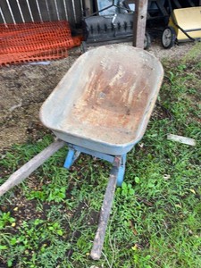 Jackson Professional Tools Steel Wheelbarrow Blue Rustic Yard Cart