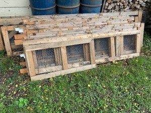 Wood Chicken Wire Garden Fence Panel Lot 24in Tall Assorted Lengths